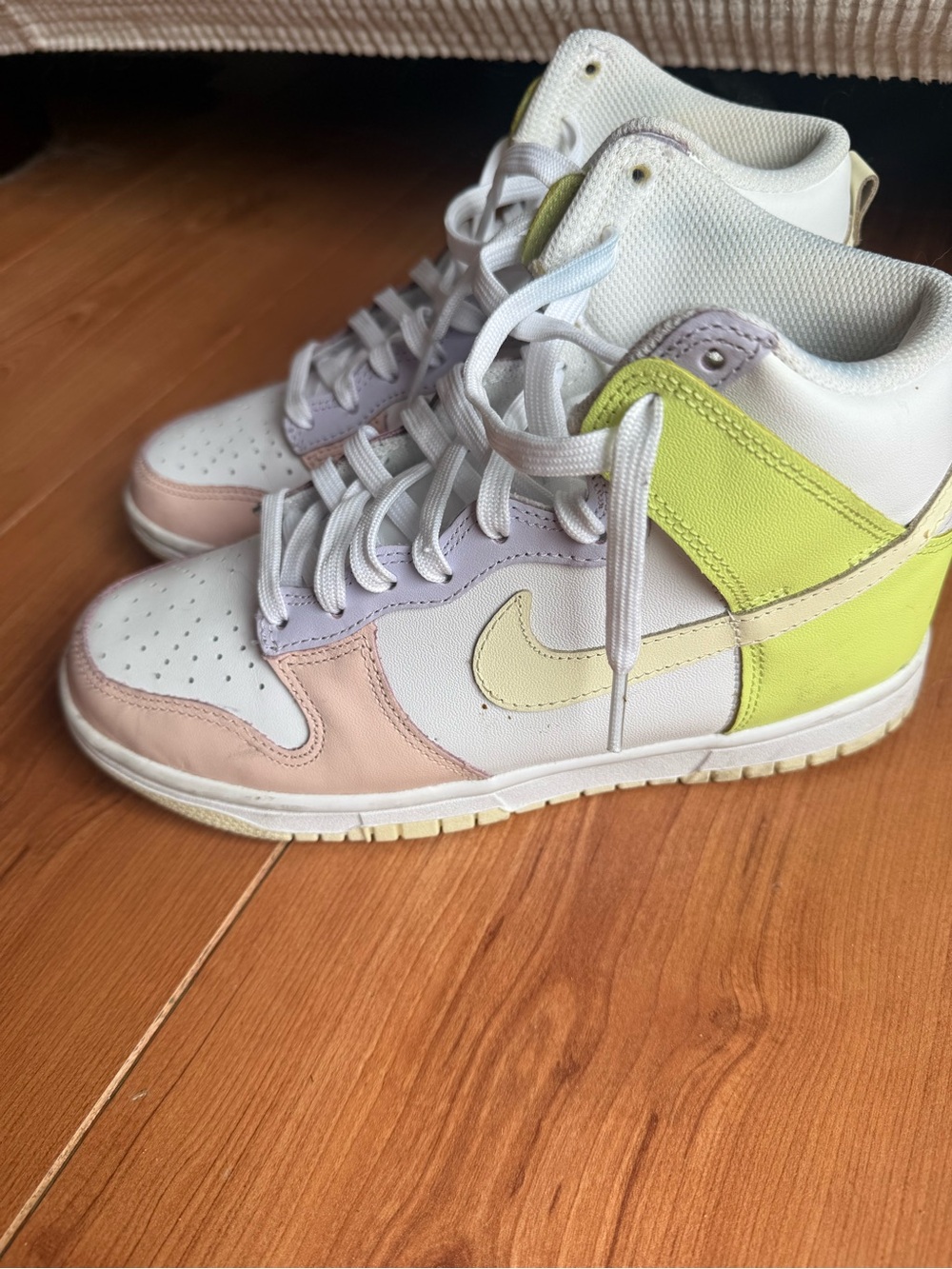 Nike High-Top Sneakers in Pastel Pink, Lavender & Lime